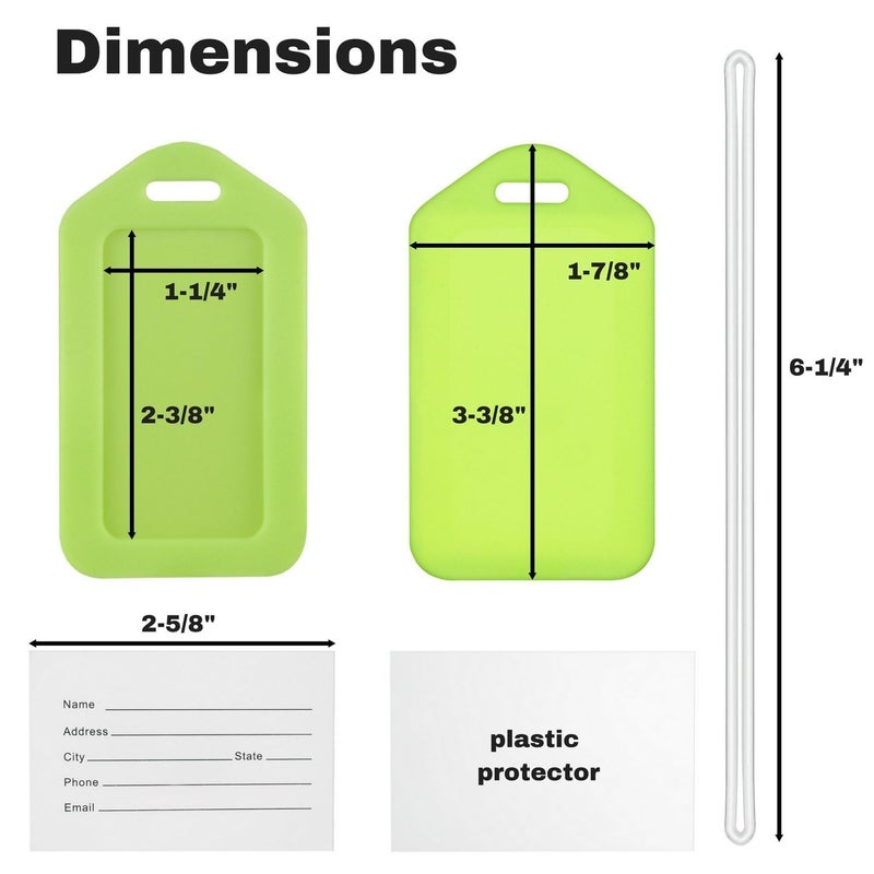 Mifflin-USA - Luggage Tags - Neon, 6 PK - Bag Tag for Baggage - Suitcase Accessory Bulk - Image 4